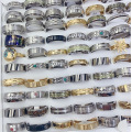 Anillos súper baratos al por mayor 20 anillos 10 $ hombres pulsera de anillo de acero inoxidable para mujeres lotes mixtos